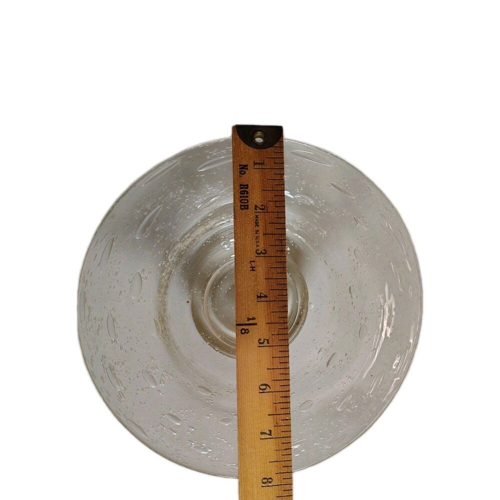 Vintage Hand Blown Bubble Glass Footed Bowl 8" Round 4" Tall - Picture 5 of 13